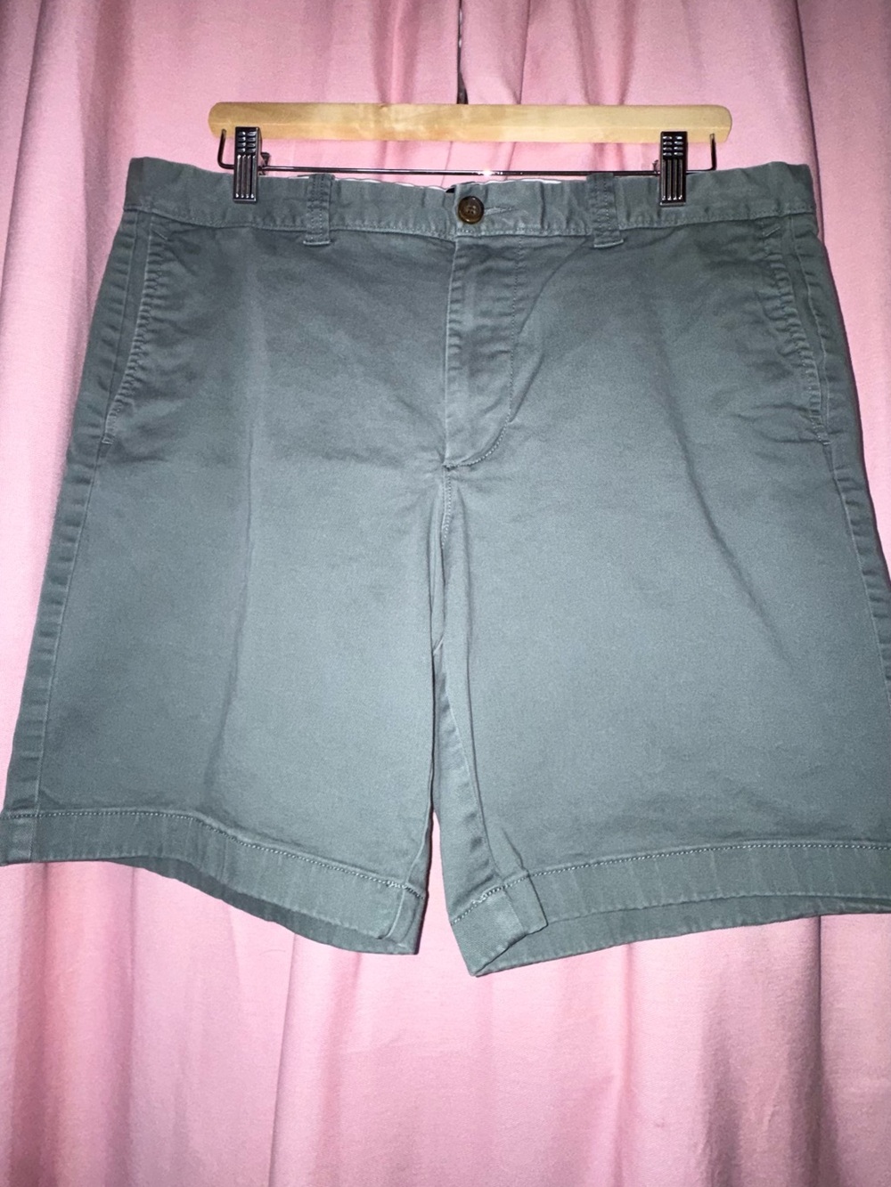 J. Crew Men's Slate Green Flat-Front Cotton Shorts